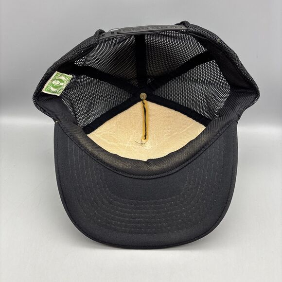 Vintage ACME Printing Ink Hat Snapback Foam Mesh Cap Trucker Hat Black Yellow - Picture 5 of 9